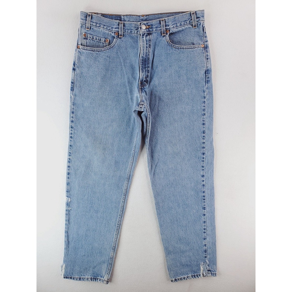 Vintage Levis 550 Jeans Mens 36x32 Blue Relaxed Tapered Distressed USA MADE Worn